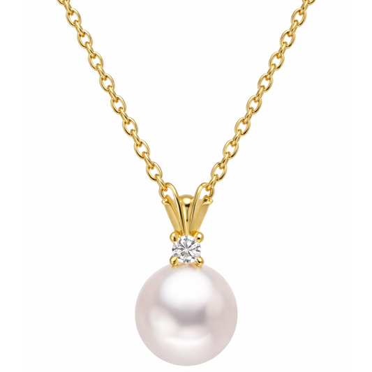 Women's Gold S925 Natural Pearl Necklace - 7.5mm