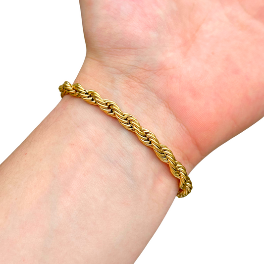 Gold Rope Bracelet - 6mm