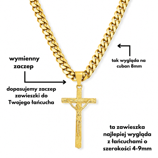 Savior Cross Pendant Gold