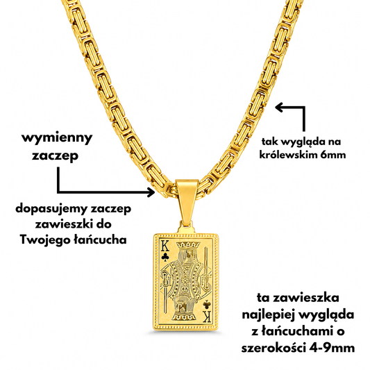 King Card Pendant Gold