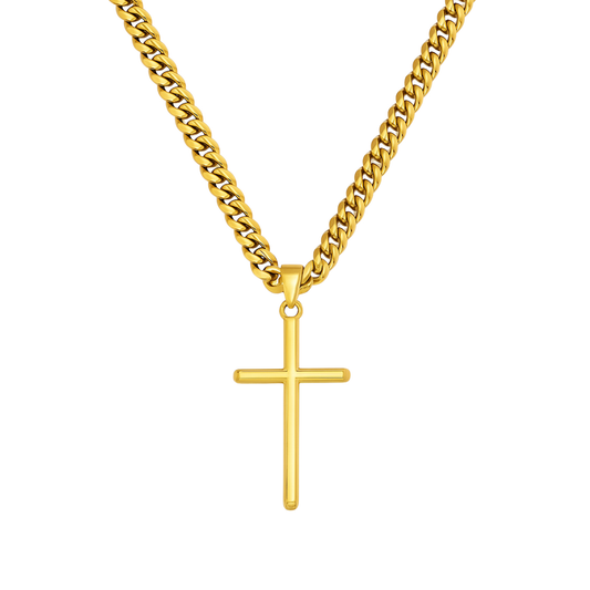 Simple Cross Pendant Gold