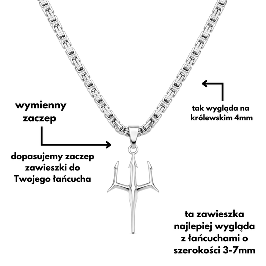 Trident Pendant White Gold