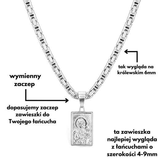 Black Madonna of Częstochowa Pendant White Gold
