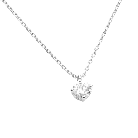 Women's White Gold S925 Moissanite Crystal Necklace - 0.5ct