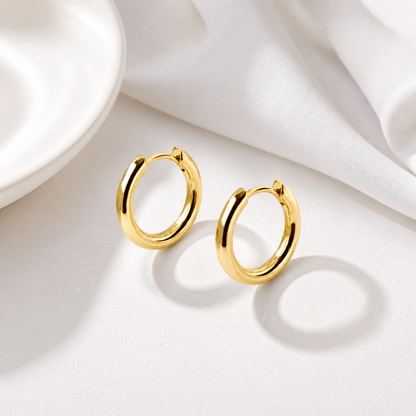 Women's Gold S925 Classic Hoop Earrings