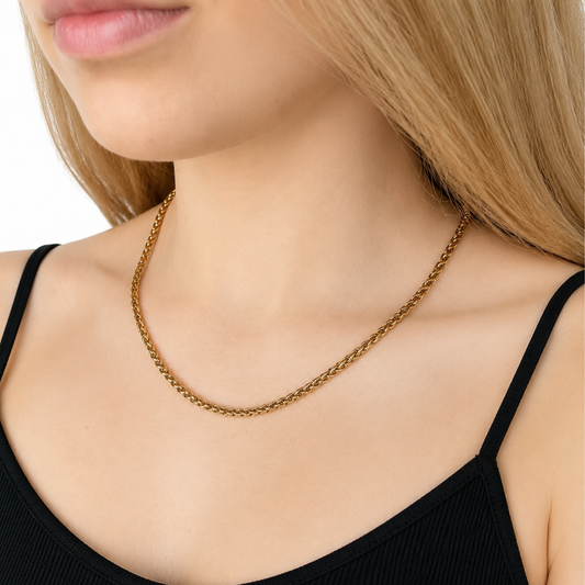 Women's Gold Wheat Chain - 4mm
