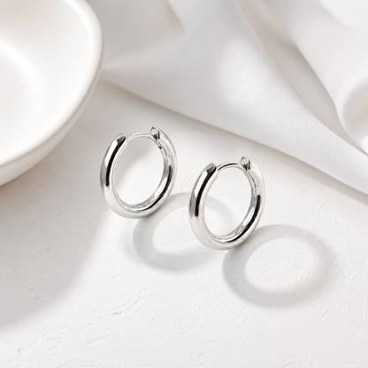 Women's Silver S925 Classic Hoop Earrings