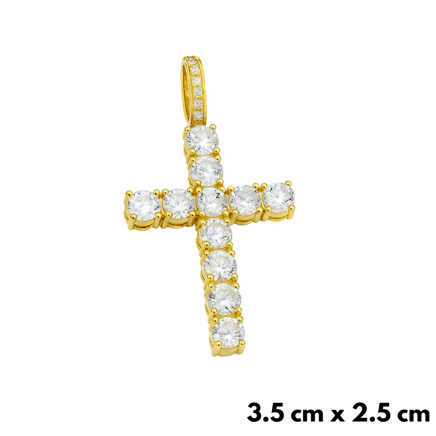 Crystal Cross Pendant Gold