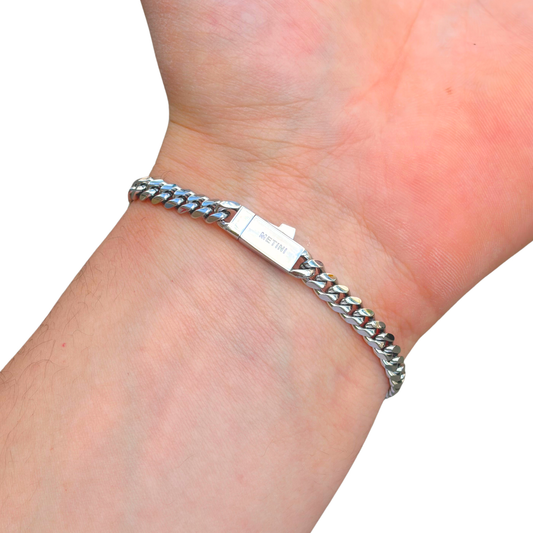 White Gold Cuban Bracelet - 5mm