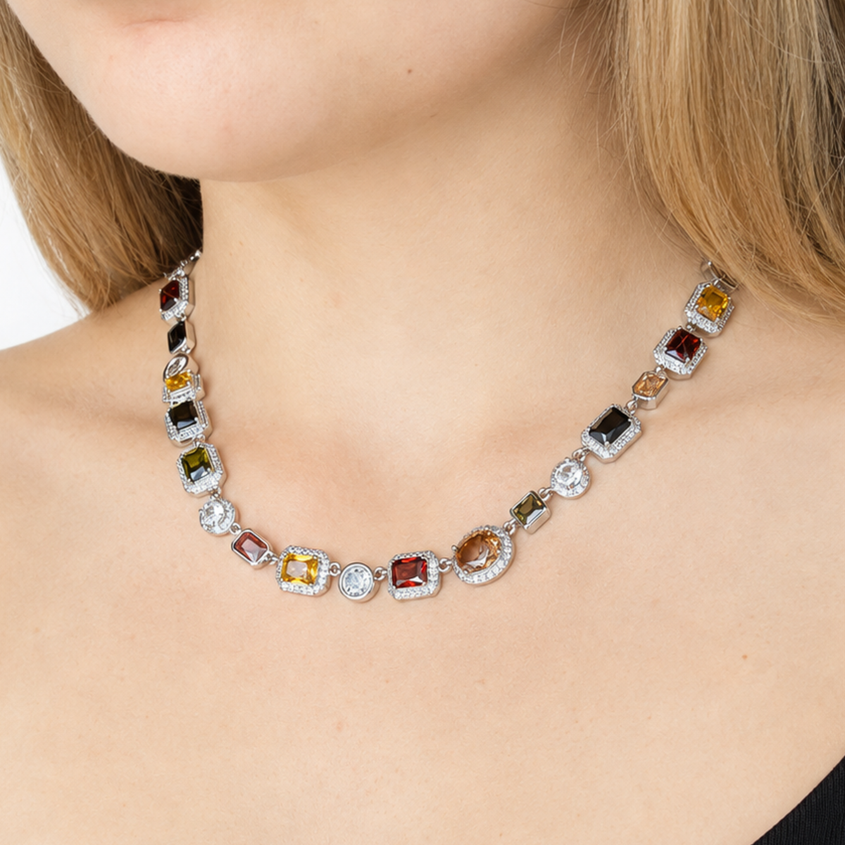 White Gold Spectrum Necklace for Women