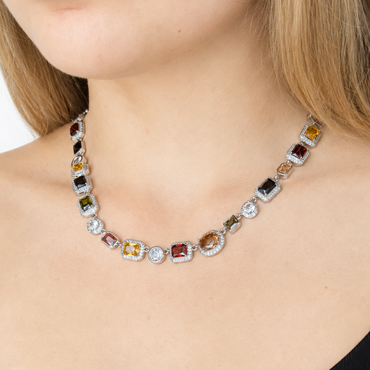 White Gold Spectrum Necklace for Women