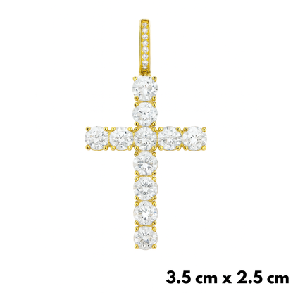Crystal Cross Pendant Gold