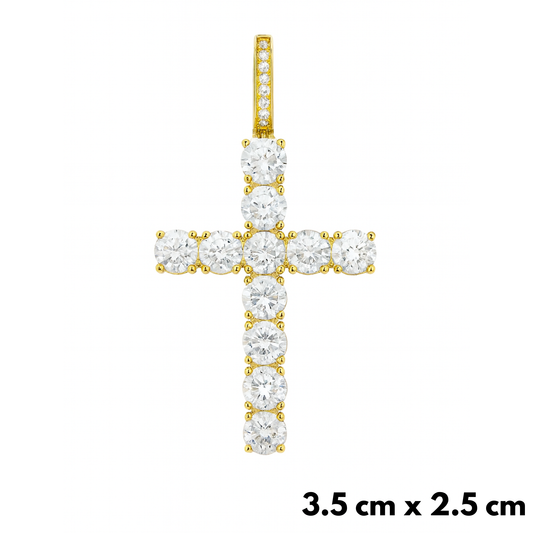 Crystal Cross Pendant Gold