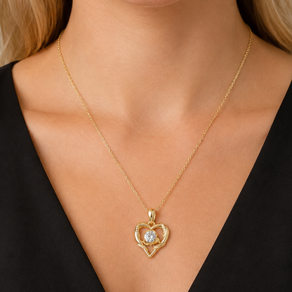 Linea Heart Necklace with 1 Carat Moissanite S925 Gold for Women