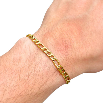 Gold Figaro Bracelet - 5mm