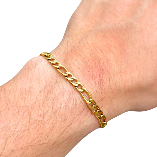Gold Figaro Bracelet - 5mm