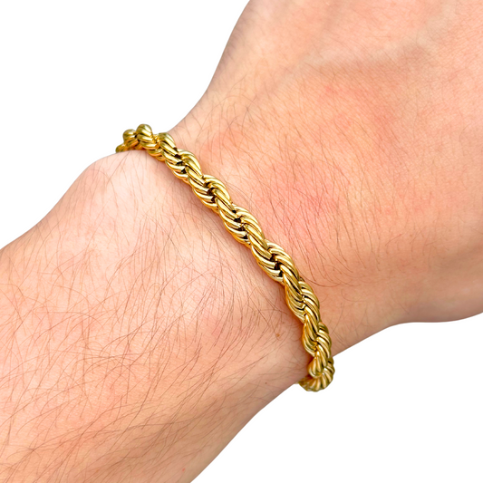 Gold Rope Bracelet - 6mm