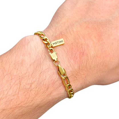 Gold Figaro Bracelet - 5mm