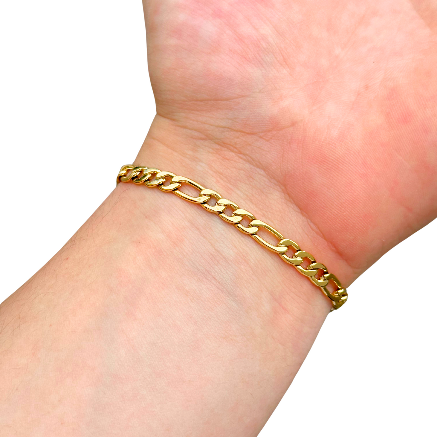 Gold Figaro Bracelet - 5mm