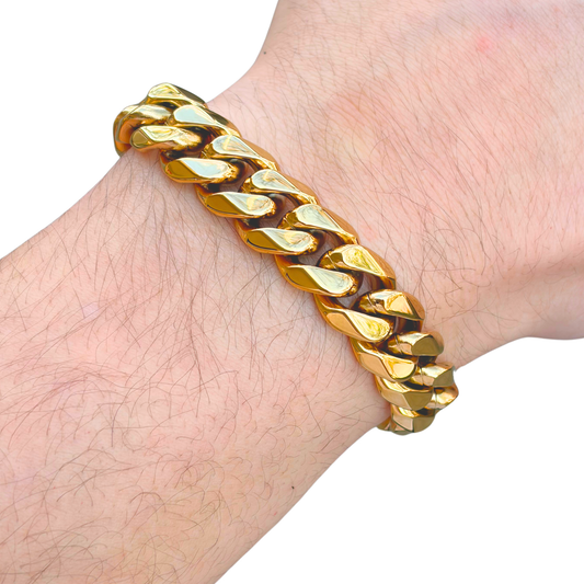 Gold Cuban Bracelet - 14mm