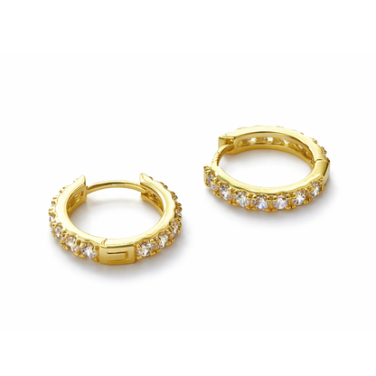 Women's Gold S925 Diamond Hoop Earrings