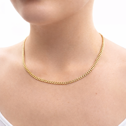 Women's Gold Cuban Chain - 3mm