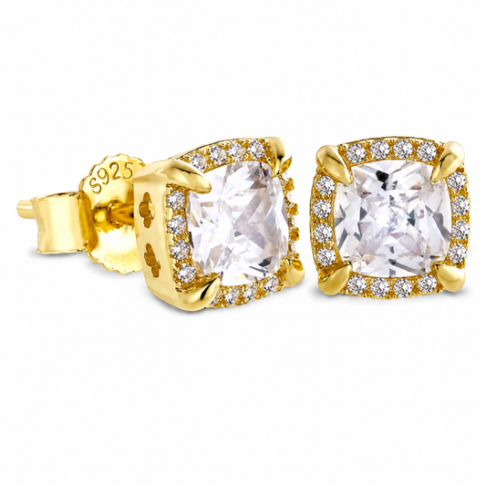 Women's Gold S925 Square Earrings