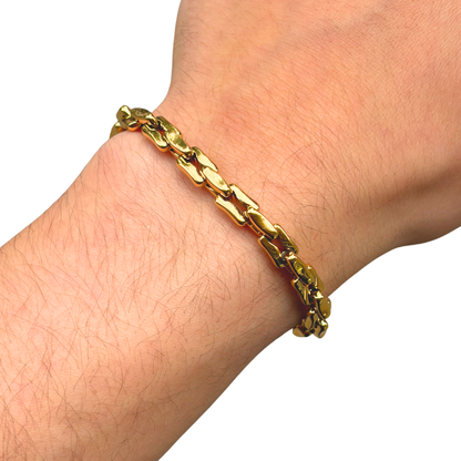 Gold Anchor Bracelet - 7mm