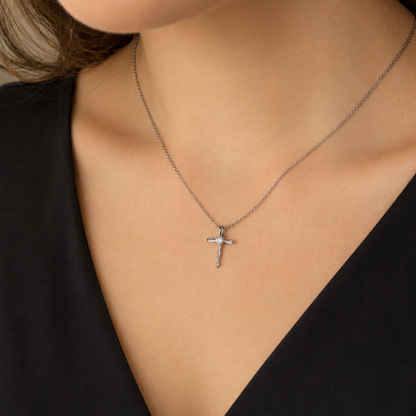 Women's S925 Moissanite Lumi Cross Necklace - 0.30ct