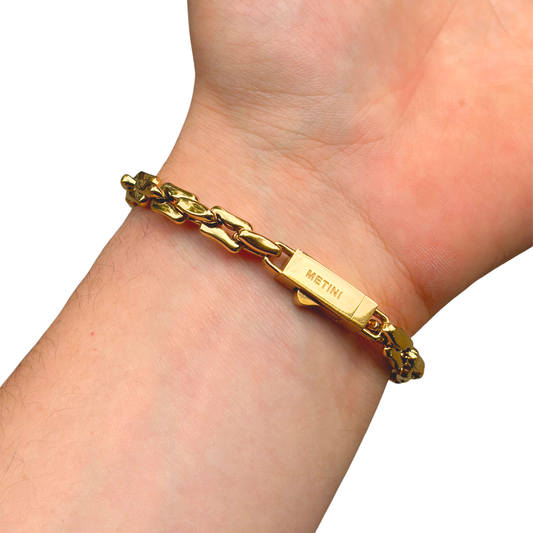 Gold Anchor Bracelet - 7mm