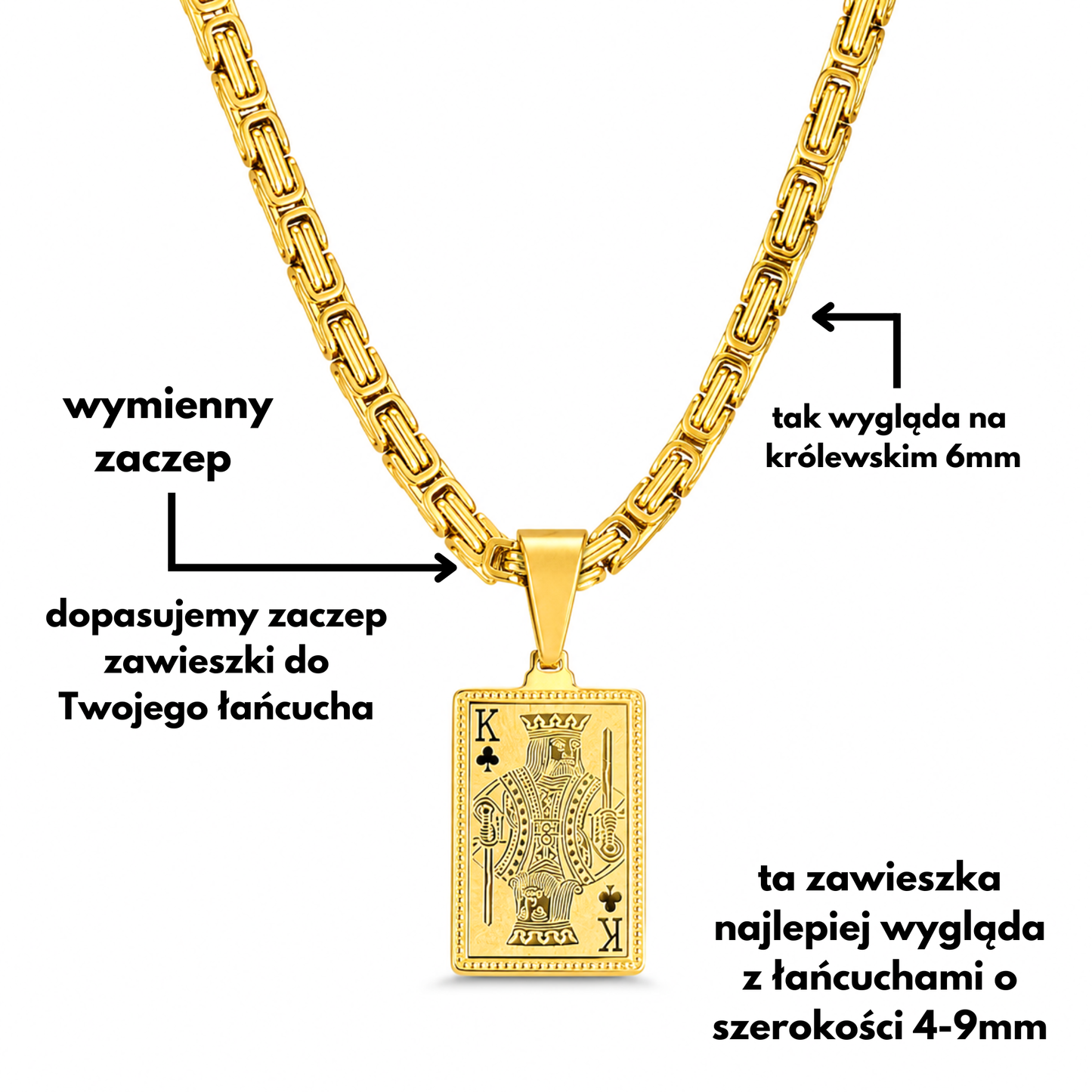 King Card Pendant Gold