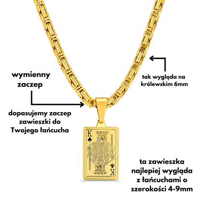 King Card Pendant Gold
