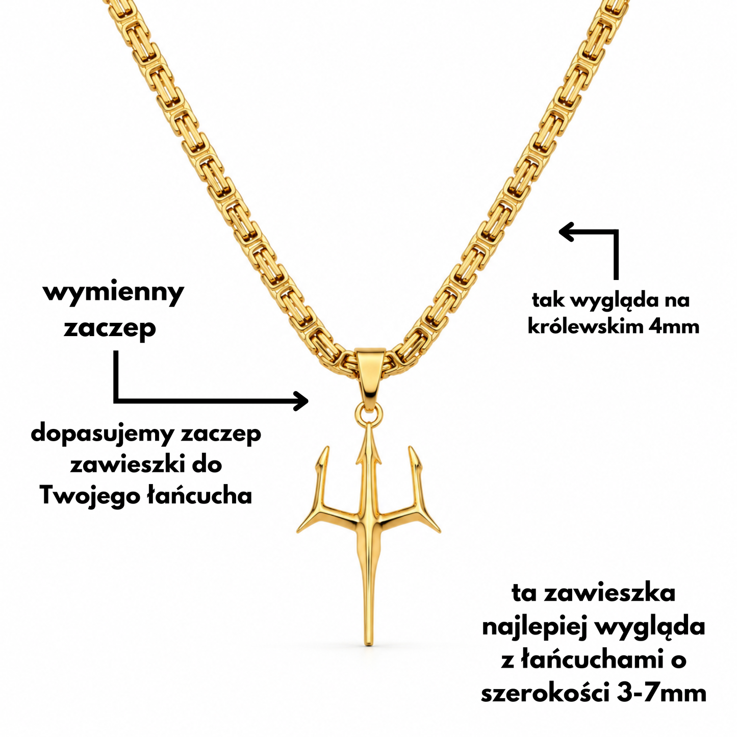 Trident Pendant Gold