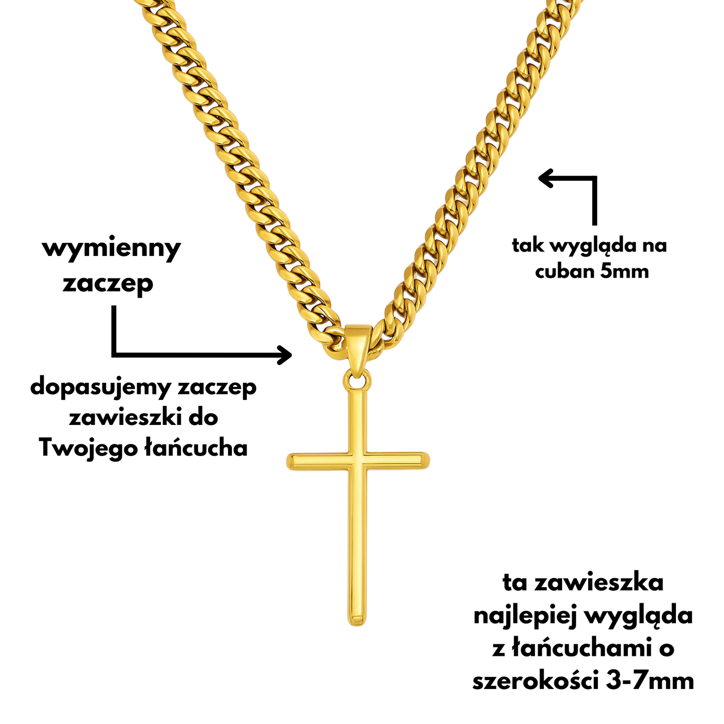 Simple Cross Pendant Gold
