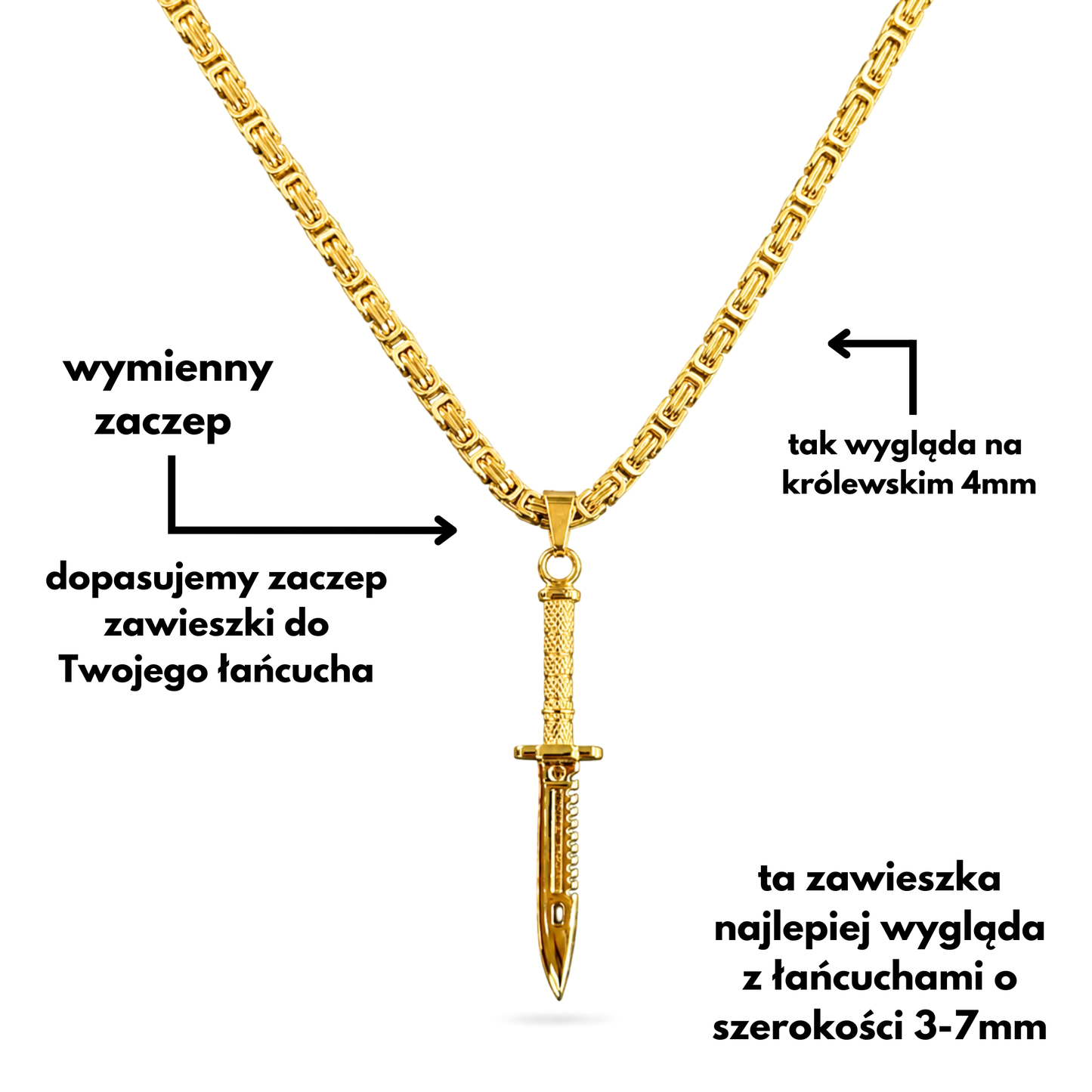 Knife Pendant Gold