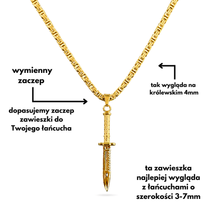 Knife Pendant Gold