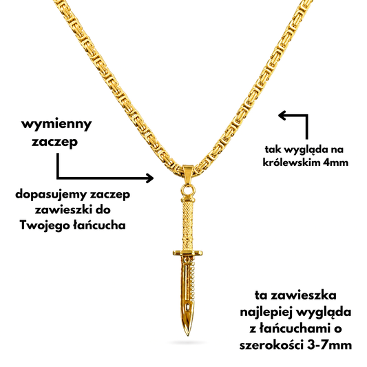 Knife Pendant Gold