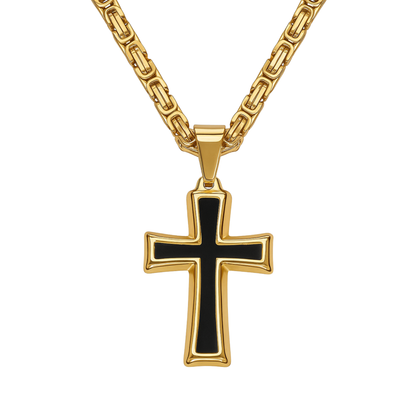 Black Cross Pendant Gold