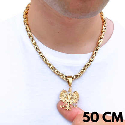 SET - Gold Imperial Chain 6mm + Eagle Pendant Gold