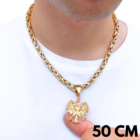 SET - Gold Imperial Chain 6mm + Eagle Pendant Gold