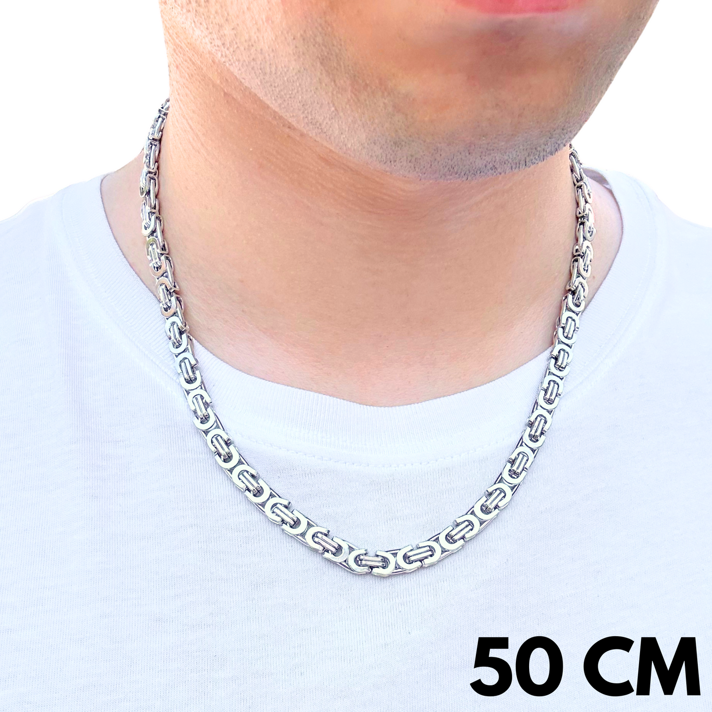 White Gold Noble Chain - 6mm