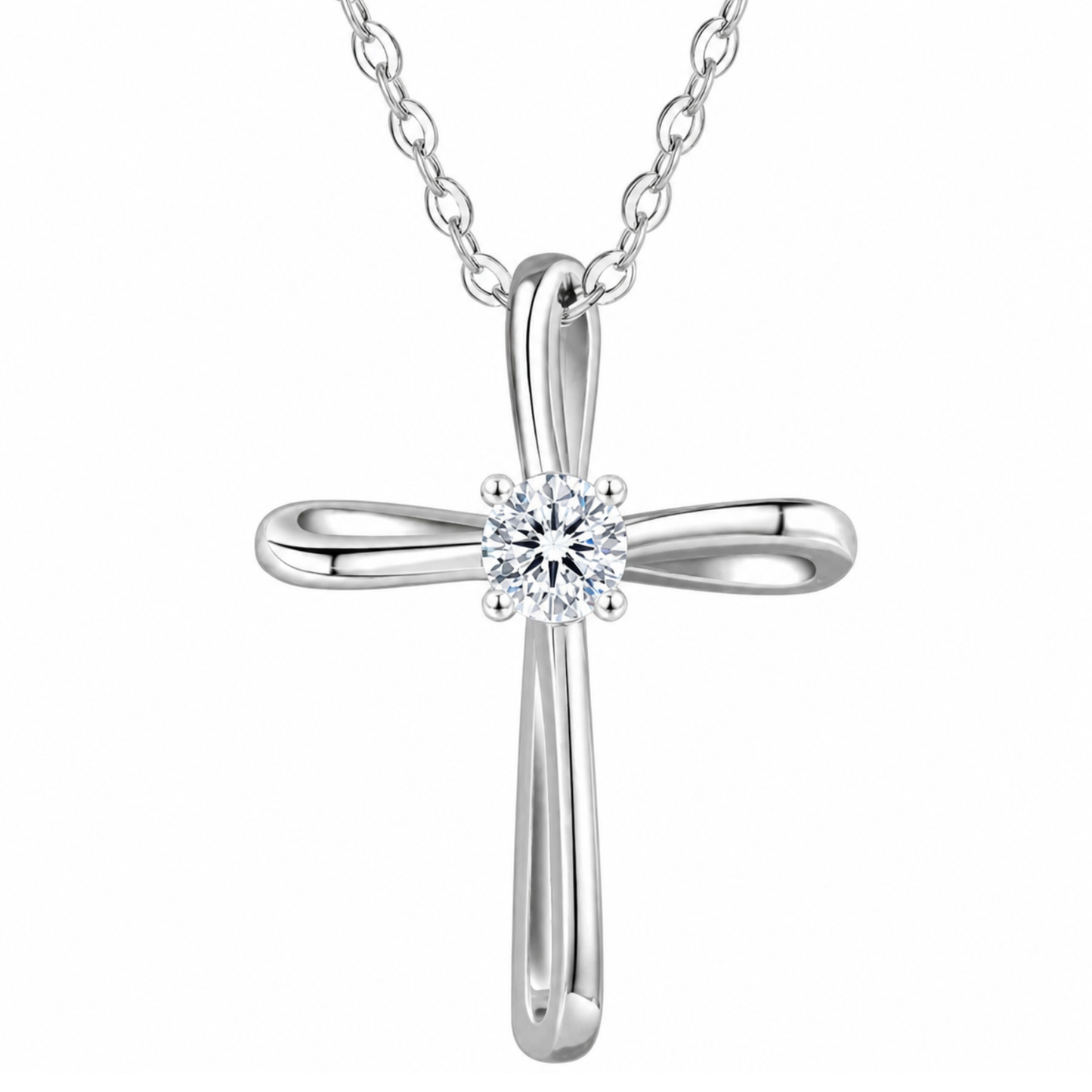 Women's S925 Moissanite Lumi Cross Necklace - 0.30ct