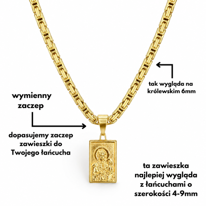 Black Madonna of Częstochowa Pendant Gold