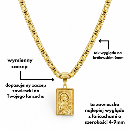Black Madonna of Częstochowa Pendant Gold