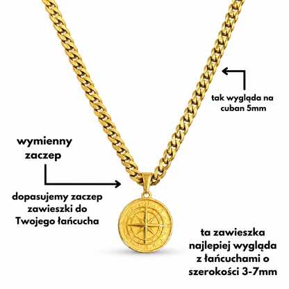 Compass Pendant Gold