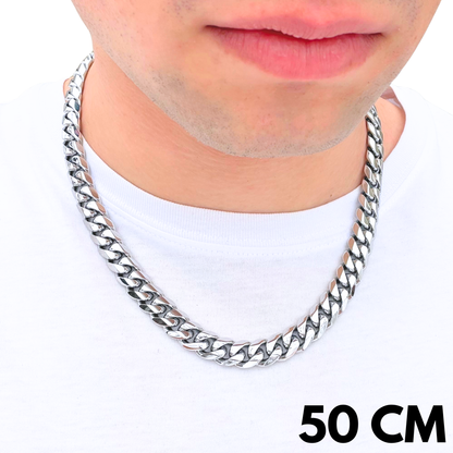 White Gold Cuban Chain - 12mm