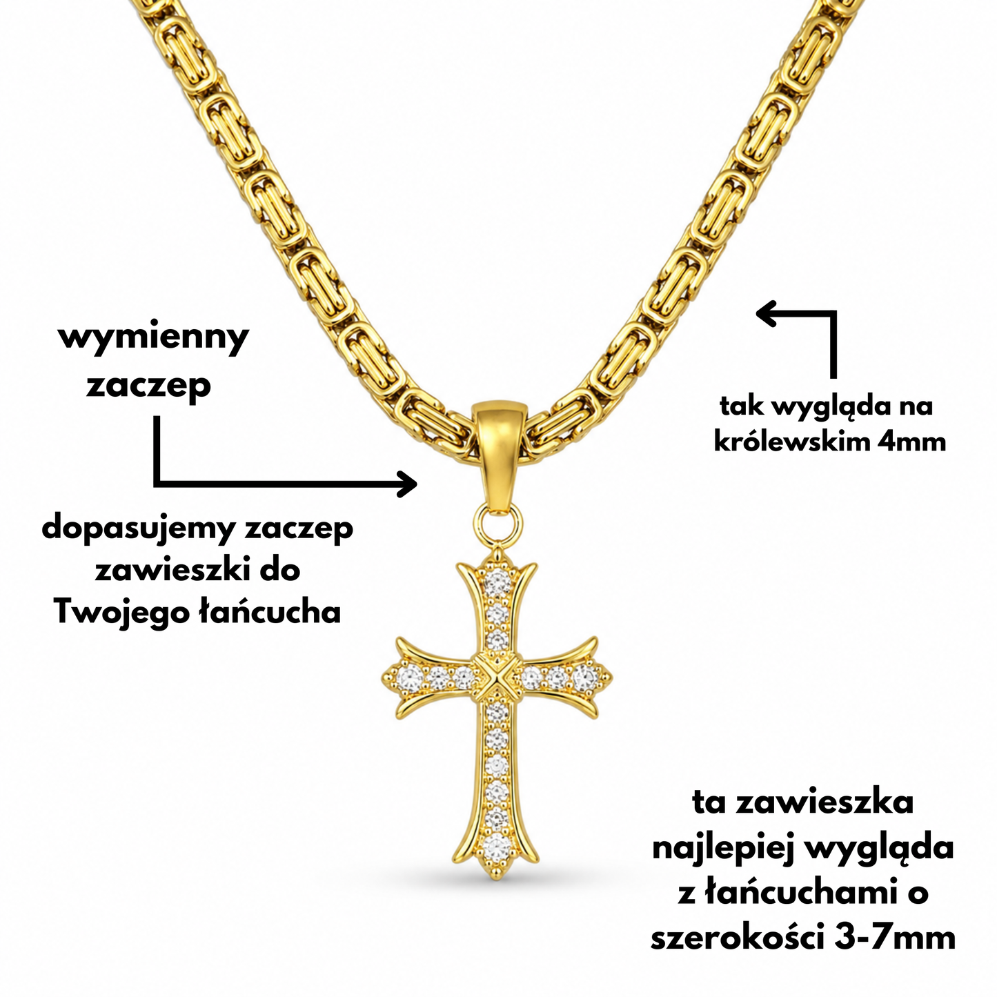 Grand Cross Pendant Gold