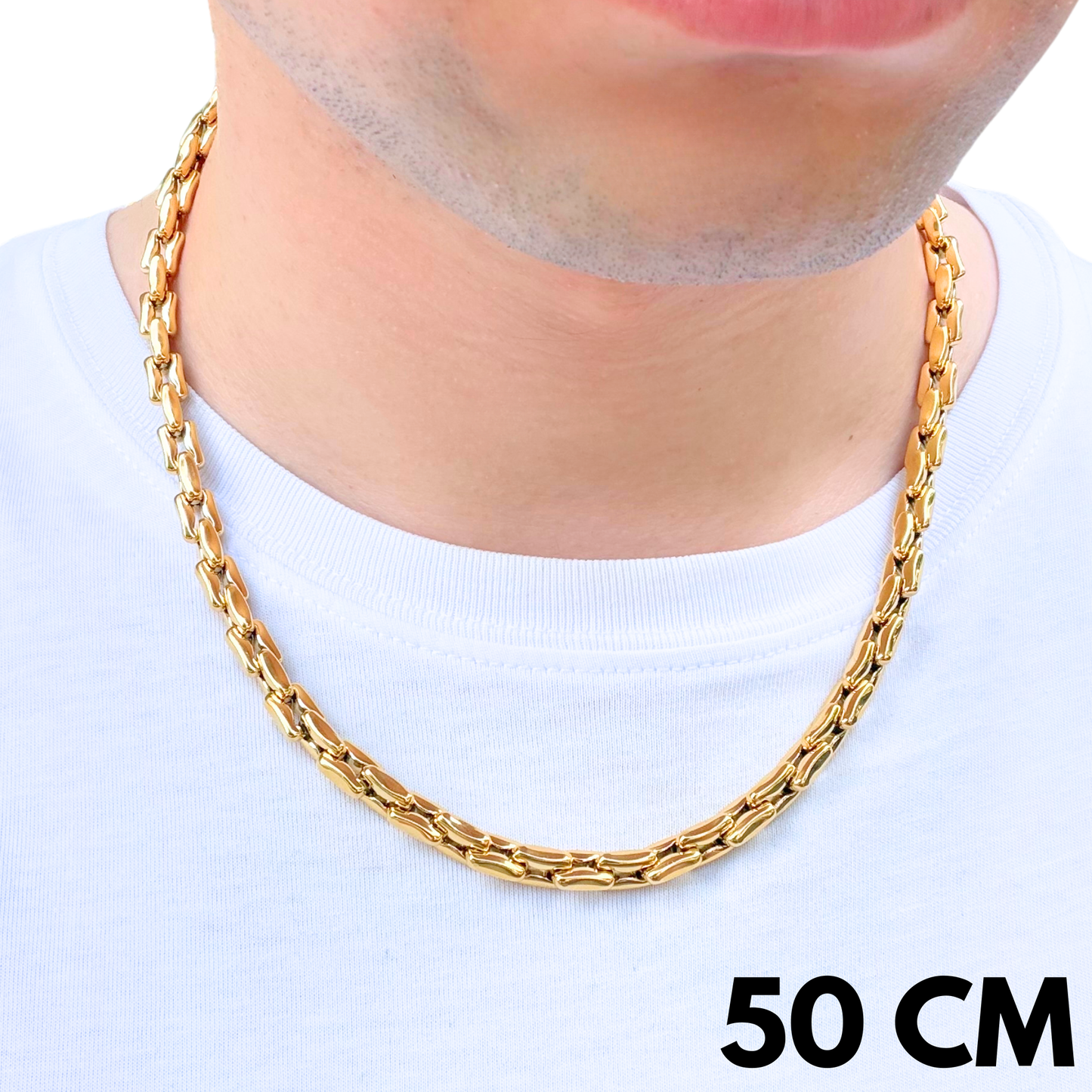 Gold Anchor Chain - 7mm