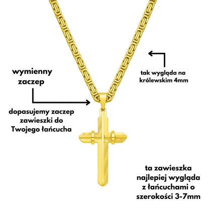 Modern Cross Pendant Gold