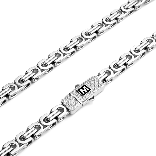 White Gold Noble Chain - 6mm